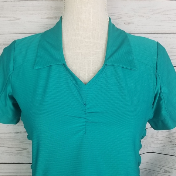Athleta Birdie Tennis Ruched Polo Short Sleeve Top - Picture 4 of 7